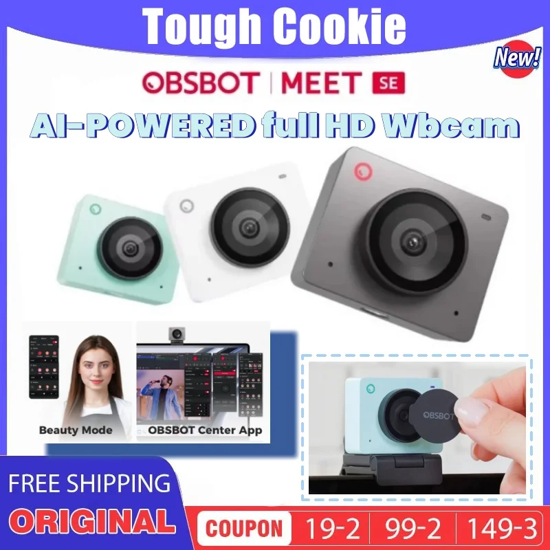 .OBSBOT Meet SE 1080P 100FPS Webcam AI Framing Streaming Camera with 1/2.8