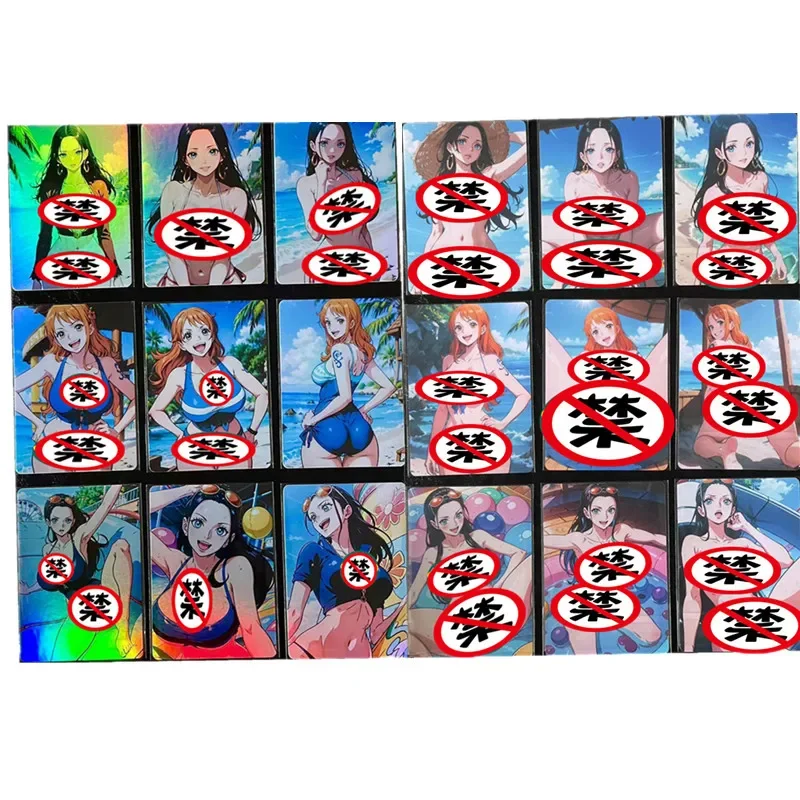 9pcs/set Anime One Piece Nami Robin Hancock ACG Sexy Nude Card Toy Hobby Gift Collectible Classic Game Collectible Card
