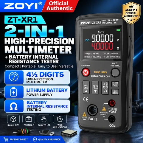 ZOYI ZT-XR1 High Precision 2-in-1 Battery Internal Resistance Tester Voltage Resistance Meter for 18650 Li-ion Lead Acid Battery