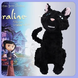 35cm/13.78in Coraline Cat Plush Toys Black Cat Animal Doll Movie Stuffed Animals Toys for Children Birthday Gifts Home Decor