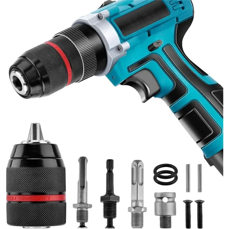 AB46-Keyless Drill Chuck, 1/2-20UNF Mount 1-13Mm- Fits 3/8" SDS-Plus Shank, 1/4" Hex Shank & 1/2" Impact Wrench Adapter view 2