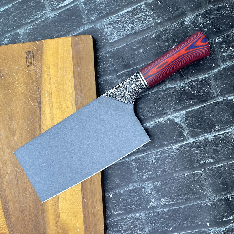 

7.7 Inch Chopper Knife Tungsten Molybdenum Powder Steel Blade G10 Handle Butcher Kitchen Knives Chop Meat And Poultry Tools
