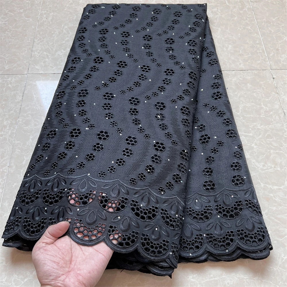 

African Voile Lace Fabric for Women, Embroidered Nigerian Lace Fabrics, High Quality Dress, 5 Yards, 2024, HZ1185