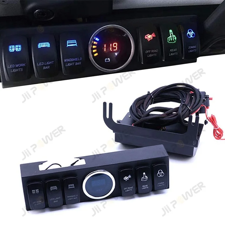 JP16 ODM Black ABS 6 Switch Led Light Control Panel for  Wrangler JK