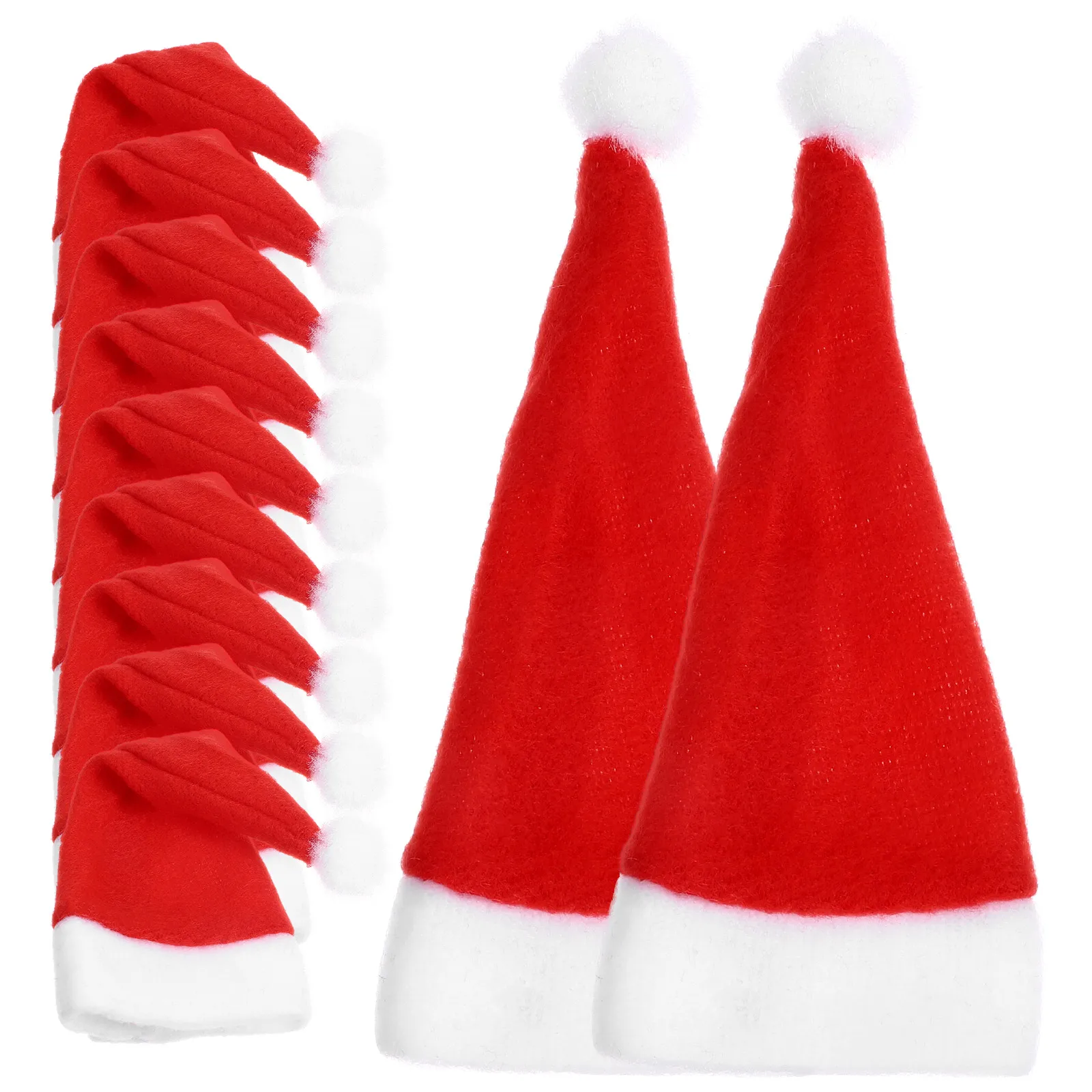 

15 Pcs Christmas Hats Mini Santa Claus Cap Non Woven Lollipop Cover Xmas Tableware Silverware Decorative Bottle
