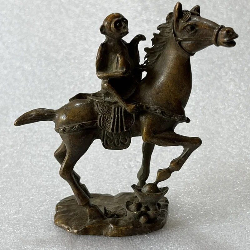 Figurine - Tang Dynasty Collectible, Zodiac Horse Ornament, Home Decorative Bronze Art, Hallway Gilt Craft