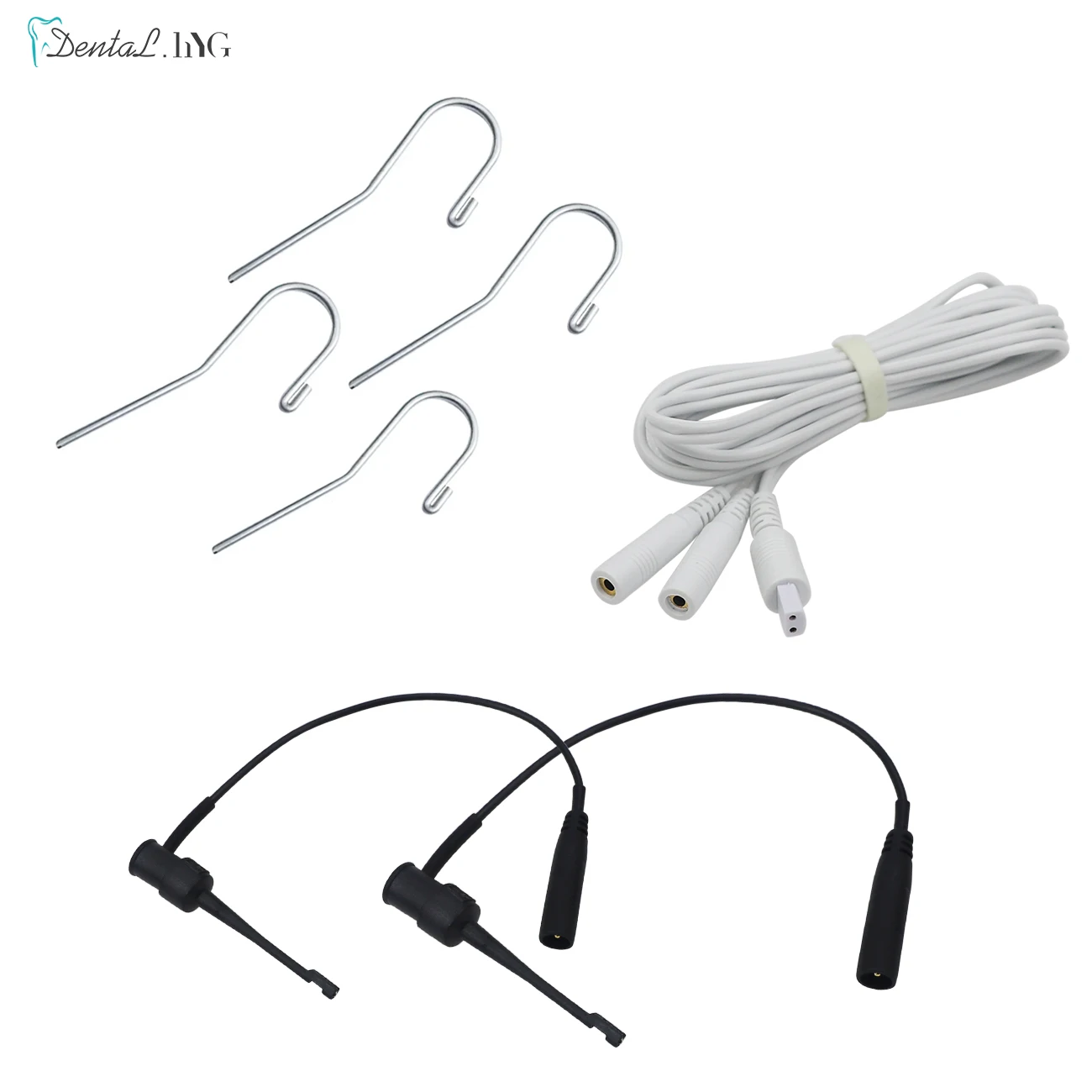 Dental Apex Locator Test Wire Endo Treatment Measuring Accessories 4pcs Lip Hooks 1pc Testing 2pcs Cable File Holder