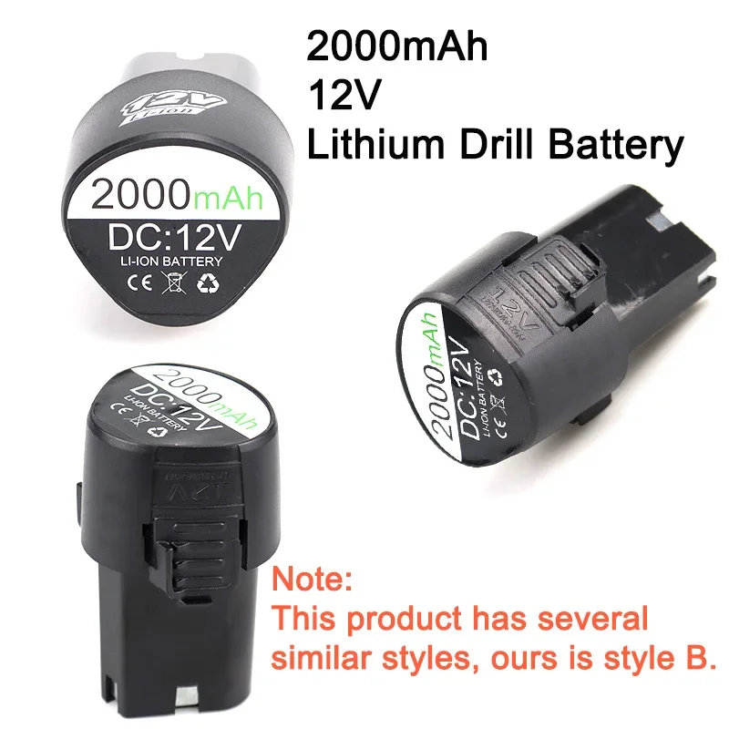 12V 2000mAh Universal Rechargeable 18650 Battery Pack For Power Tools Electric Screwdriver Electric Lithium Drill Battery