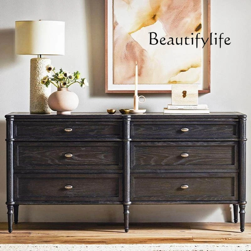 

Французский ретро твердый деревянный шкаф для хранения в маленькой квартире, спальне, американский средневековый шкаф для хранения в гостиной