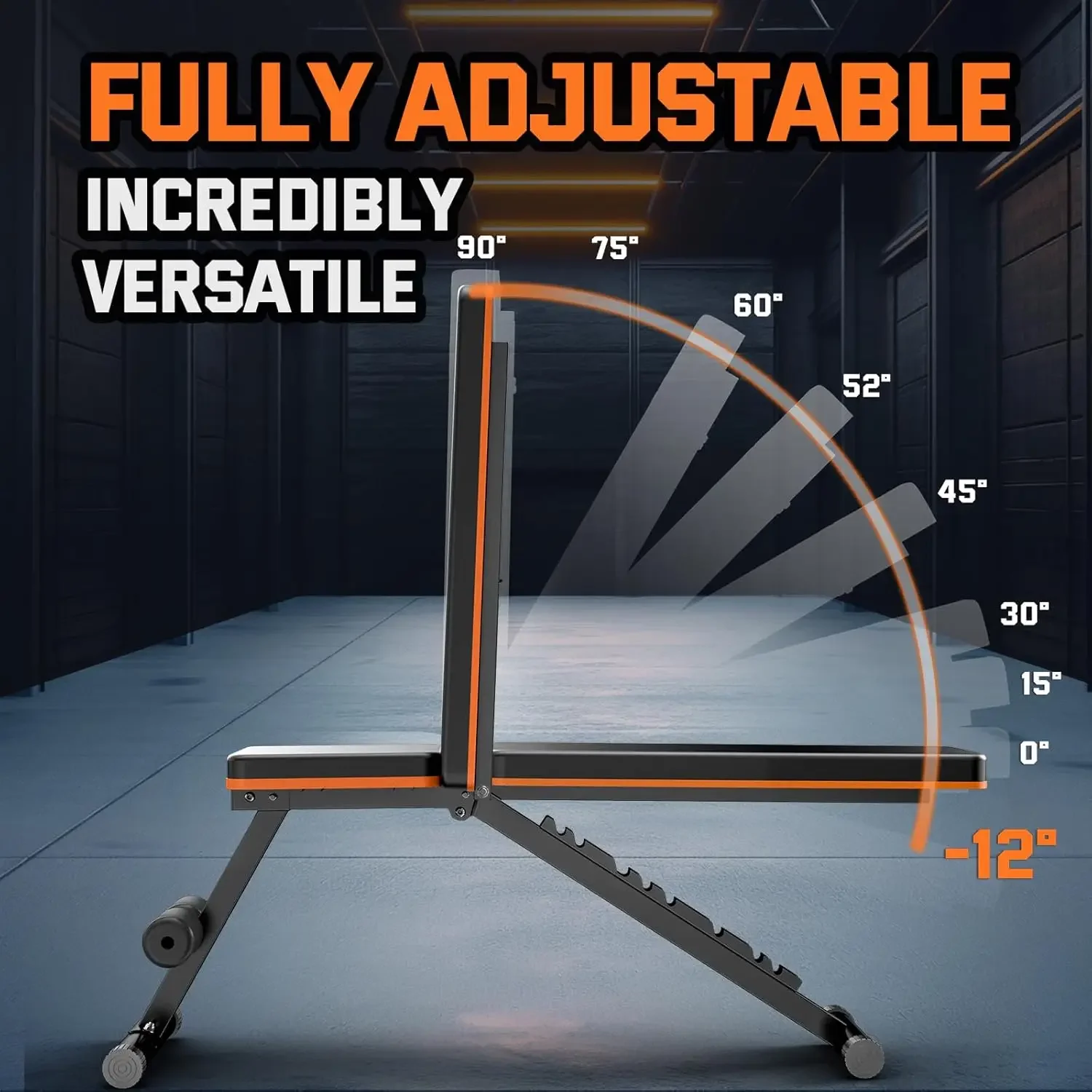 Banc de musculation pour salle de sport à domicile, réglable et pliable, 700lb, 800lb, entraînement polyvalent, incliné, plat, banc de déclin