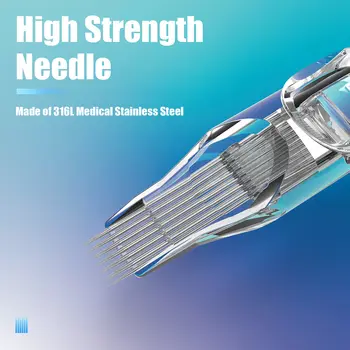 20/50 ks transparentních jehel do tetovacích kazet RL RS M1 CM jednorázové sterilizované jehly do kazet pro tetovací strojek pero 10 nejlepší prodej Dr. Pen M8 - №4