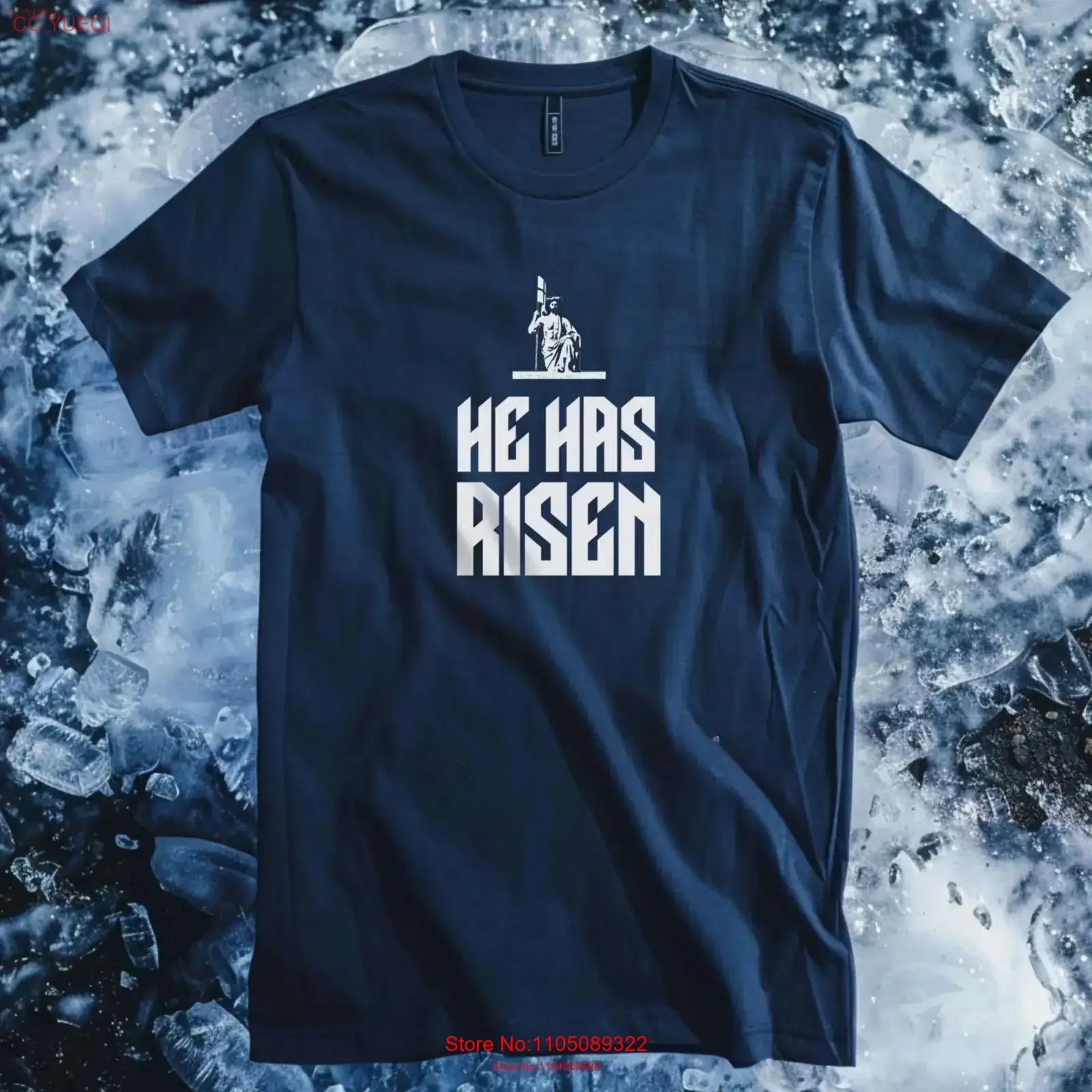

Футболка He Has Risen Воскрешение Христианский католический православный традиционный кот Традиционный винтажный стираный топ TLM для повседневной носки