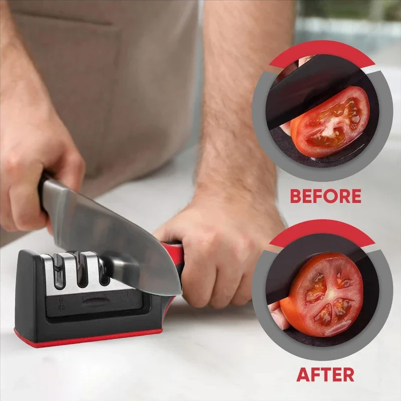 25Household Whetstone 3-section 4-section Convenient Manual Sharpening Tool, Suitable for Kitchen Scissors and Kitchen Knives