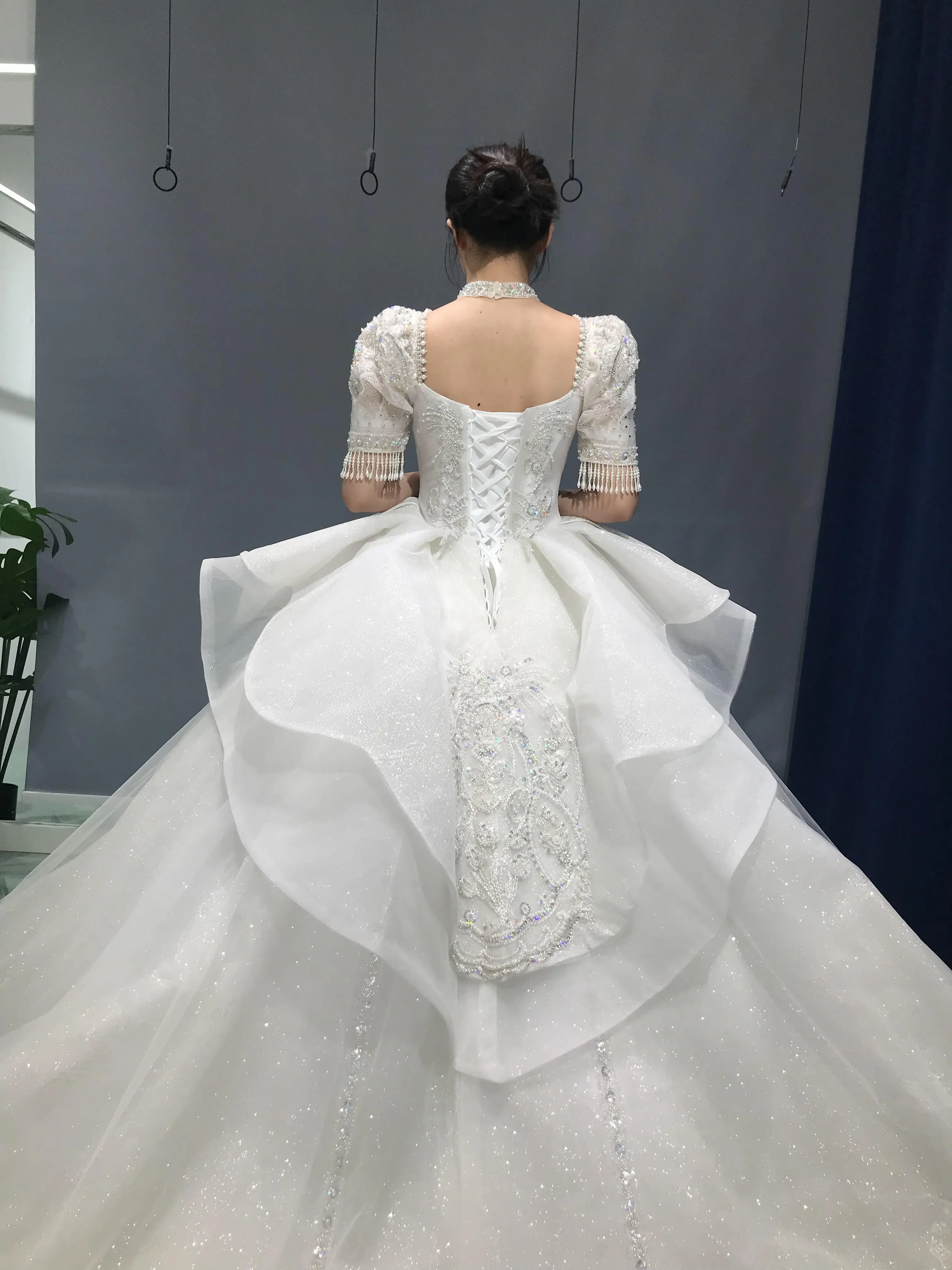 Kisswhite Xlove Collection customized short sleeves ball gown bridal princess wedding gown