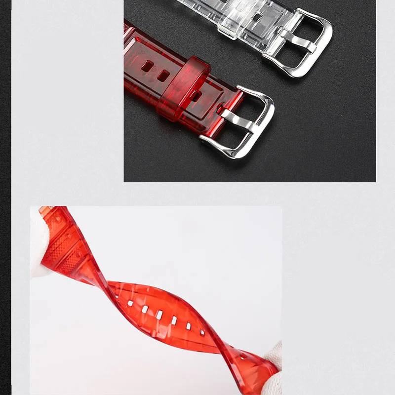 Para casio G-SHOCK GMW-B5000 conjunto de pulseira de geléia vermelho preto tpu modificação banda e caso compatível com relógios casio g-shock