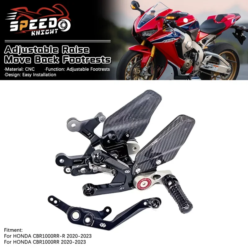 For HONDA CBR1000RR-R CBR1000RR 2020-2023 Motorcycle Adjustable Raise Move Back Footrests Rearset Rear Footpeg Foot Rests