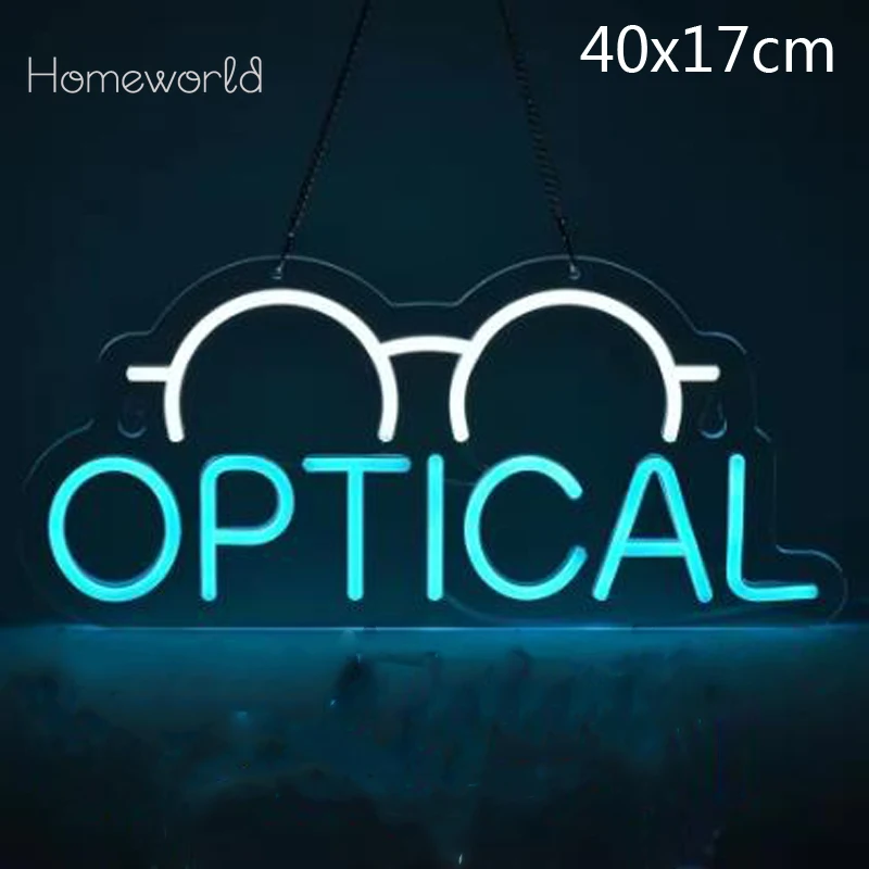 Optical Glasses Neon Light LED Neon Sign USB Dimmed Wall Decor for Eye Clinic Bedroom Office Shop Store Gift for Kid Friend