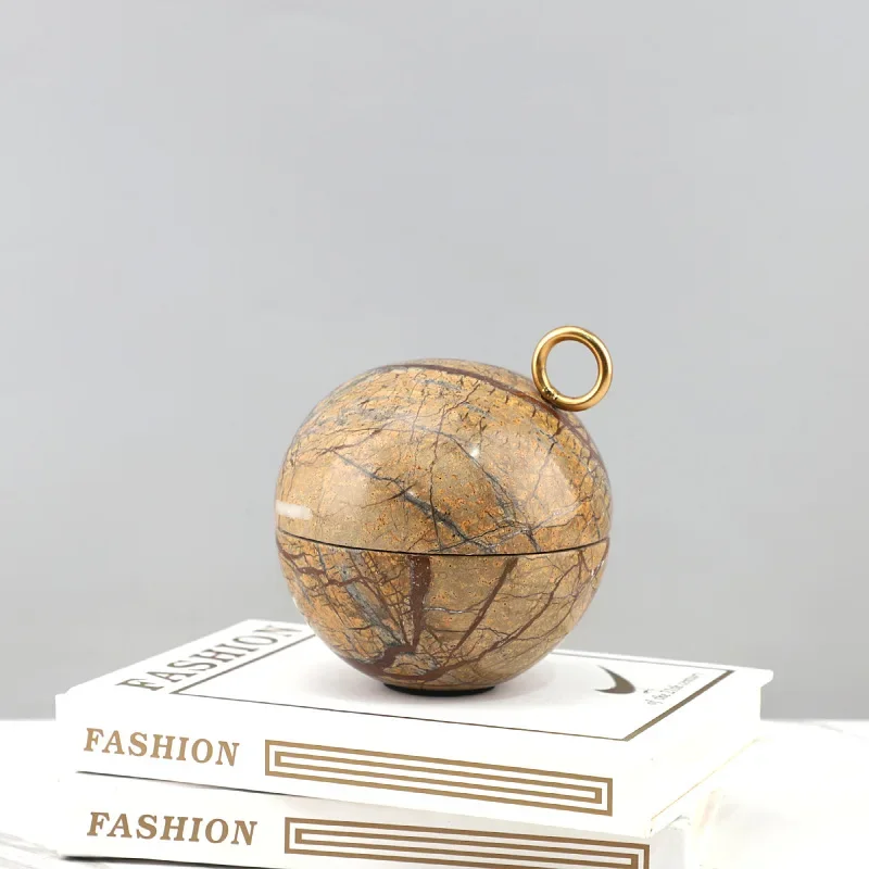 Wabi-sabi style marble spherical storage jar,flameless essential oil diffuser,home soft decoration,Nordic-style home decoration