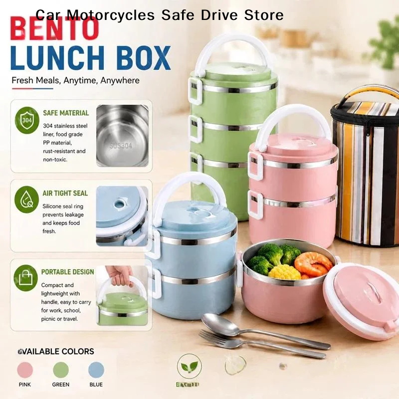 Bento Box Two Tier - 【M】410 Paslanmaz Çelik Sıcak Yemek Bento