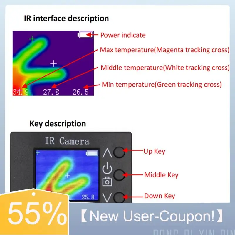 

【Fast Delivery】Digital Infrared Thermal Imager IR Thermal Imaging Multimeter 2 In 1 Digital Infrared Thermal Imager