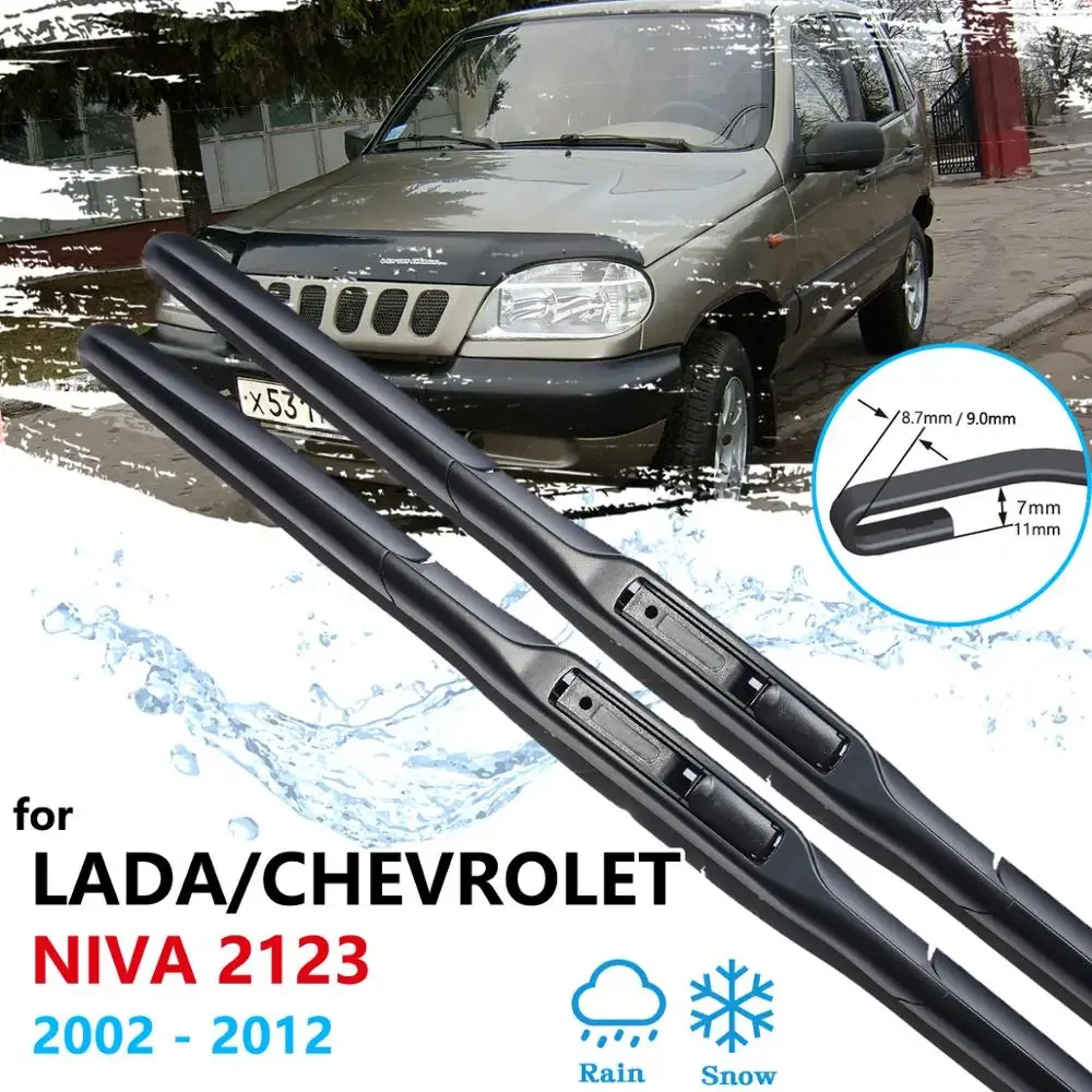 Pisau Wiper mobil untuk Chevrolet Lada Niva 2123 2002 ~ 2012 sikat kaca depan Aksesori mesin cuci 2003 2004 2005 2009 2010