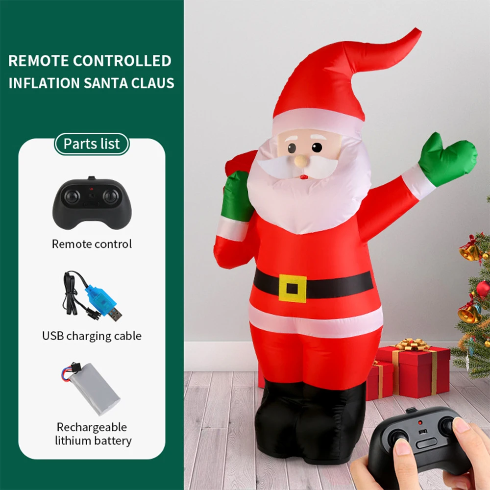 2.4G Remote Control Inflatable Santa Claus Self Standing Electric With 360°Rotation And Music Toys For Kids Christmas Gifts