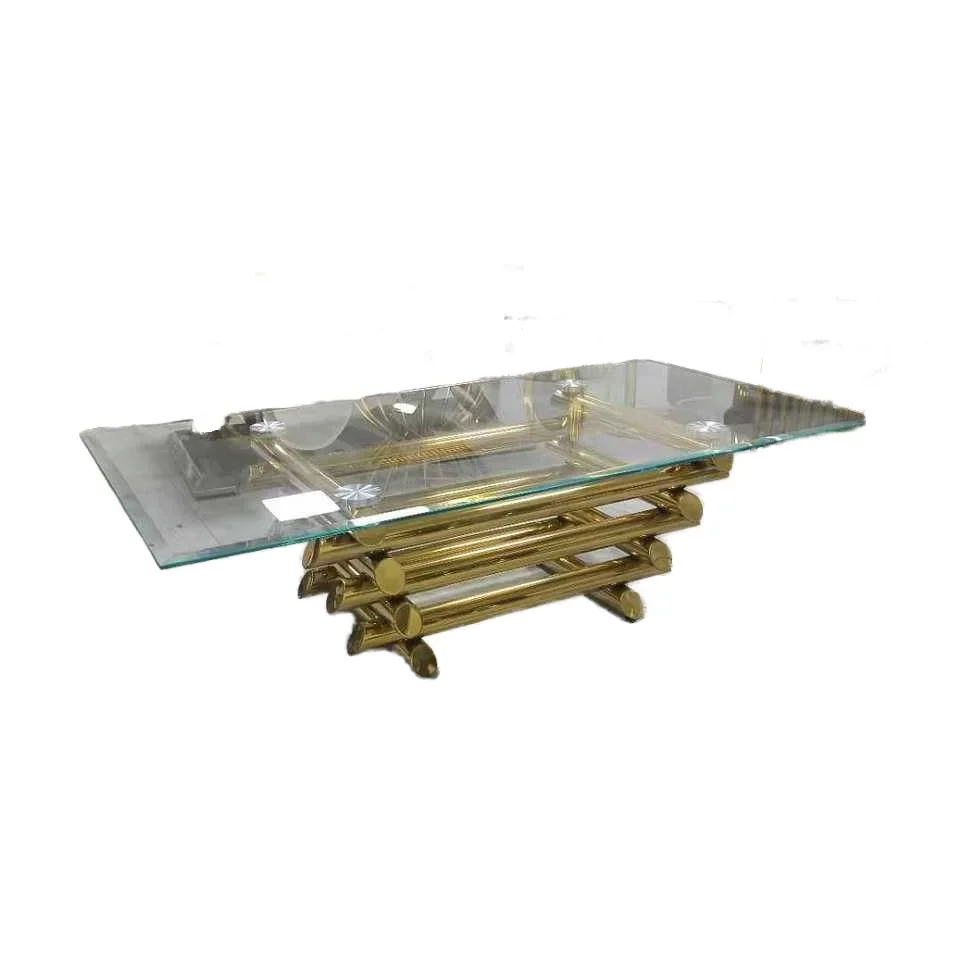 for Luxury Modern White Gold Metal Coffee Table Set Square Marble Pattern with Glass Top for Living Room Home Furniture