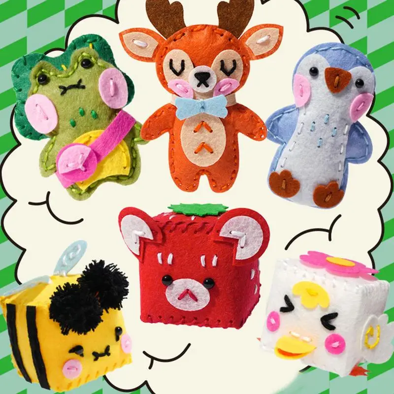 Kit d'artisanat de couture d'animaux de la jungle, ensemble exécutif amusant, bourré intérieur de la jungle, maire