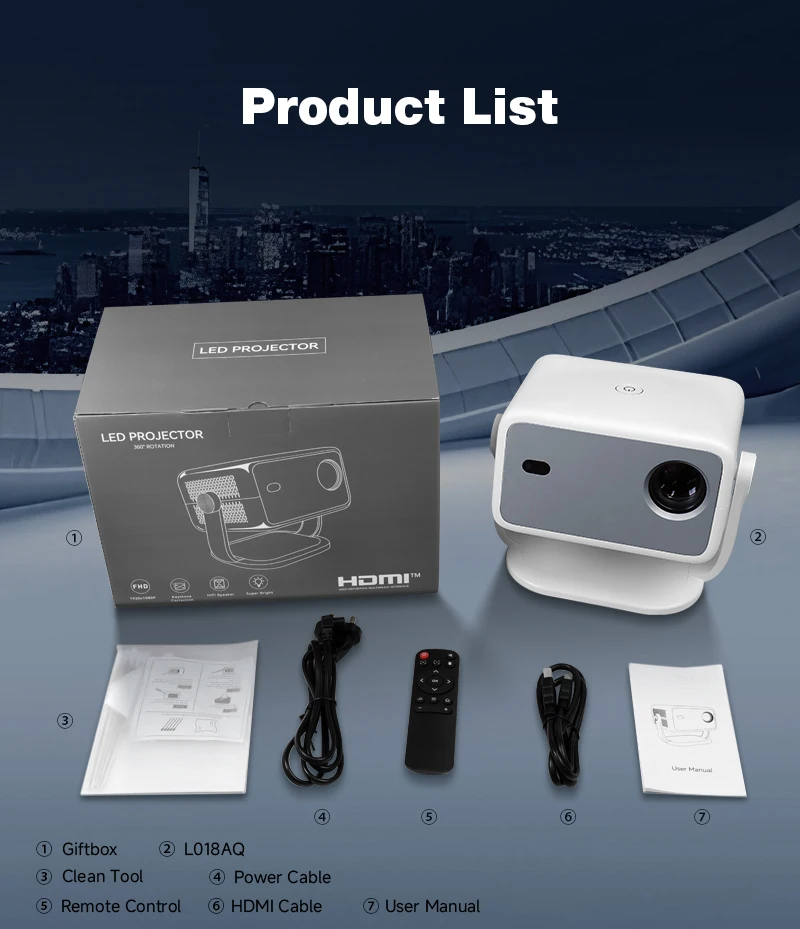 Kixin L018 1080P Smart Projector 800ANSI Home Theater