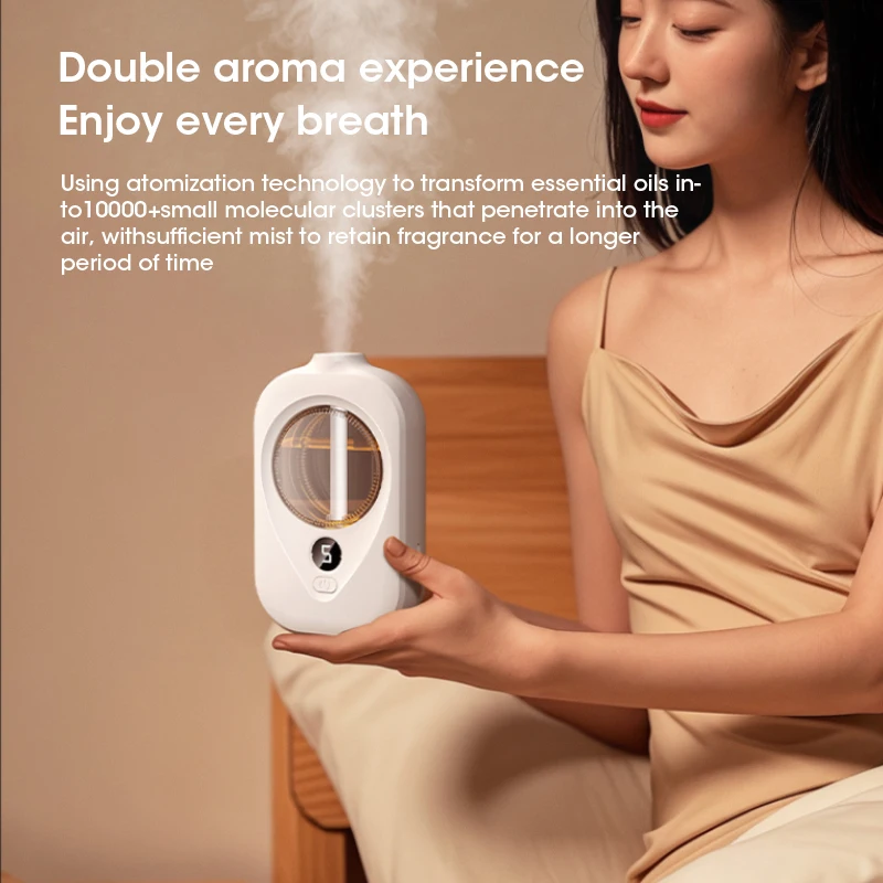 موزع روائح الزيوت العطرية الأوتوماتيكي الذكي المثبت على الحائط مع مزيل الروائح الهوائية للحمام