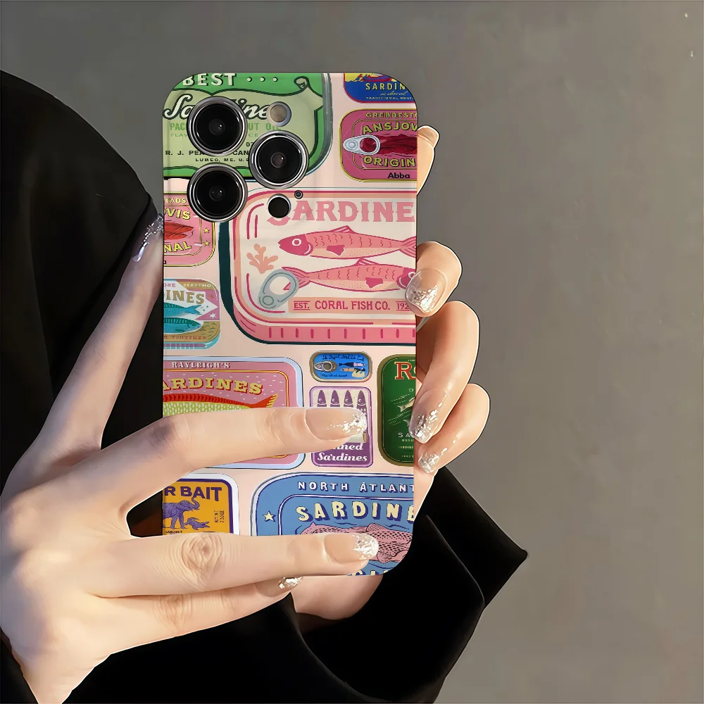 Чехол для телефона Sardines Fish Art для Samsung S24 S23 A54 55, 53FE Ultra Plus, 4G, 5G, чехлы с прецизионными отверстиями