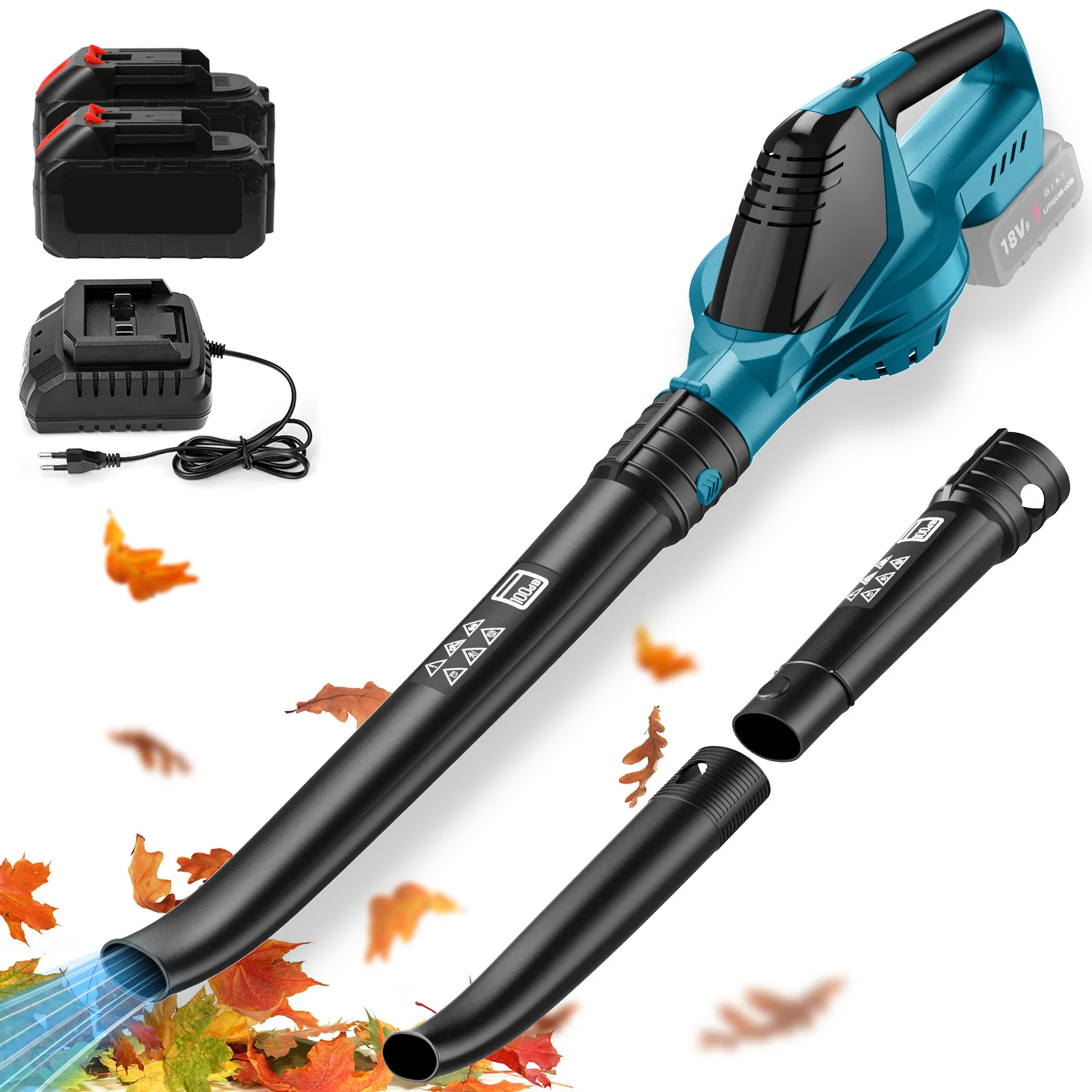 Image of Soffiatore elettrico senza spazzole regolabile a 5 marce Soffiatore per foglie senza fili Pulito foglie cadenti Polvere Strumento di neve per Makita Batteria Pin cod004