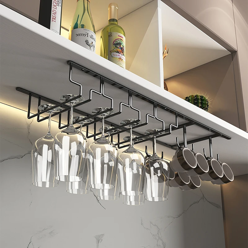 

304 stainless steel red wine glass holder household water glass holder wine bar counter upside down goblet holder wine cabinet h
