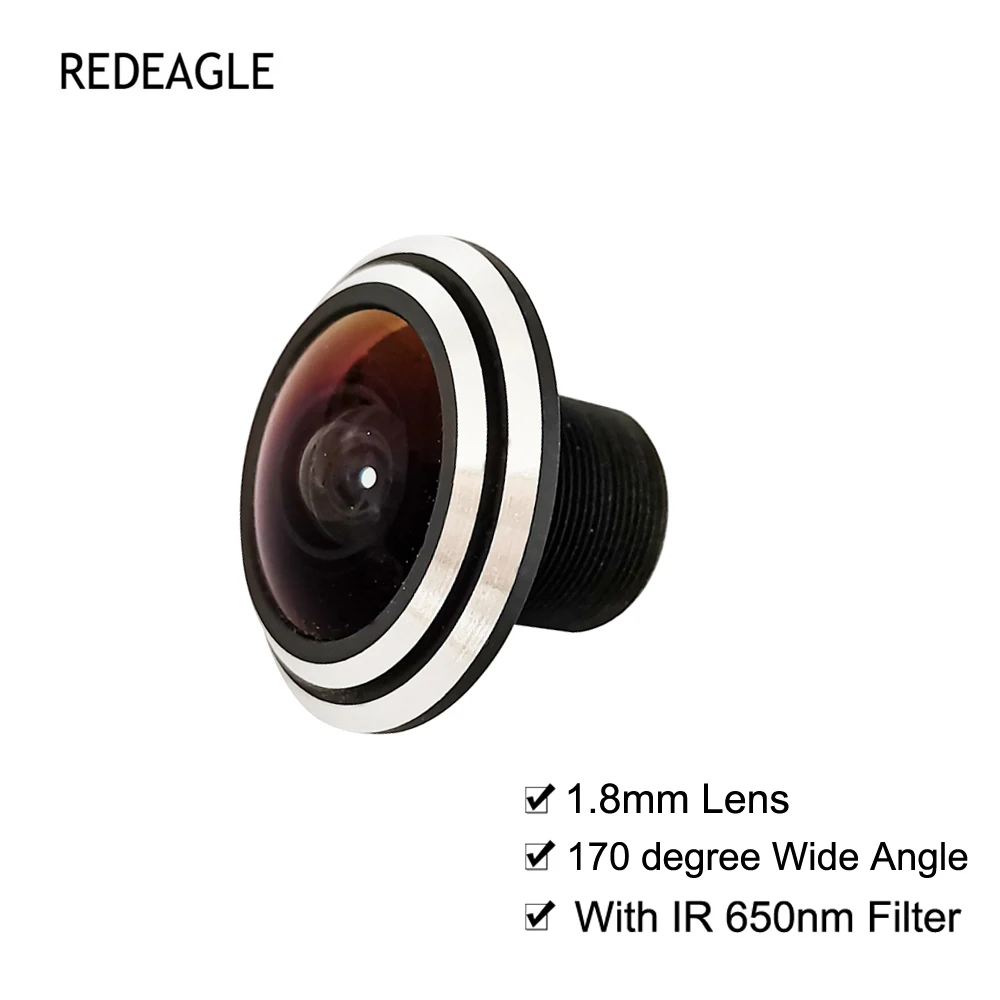 HD 1.8mm 170 Degree Fisheye Wide Angle M12 Mount CCTV Camera Lens with 650nm IR Filter