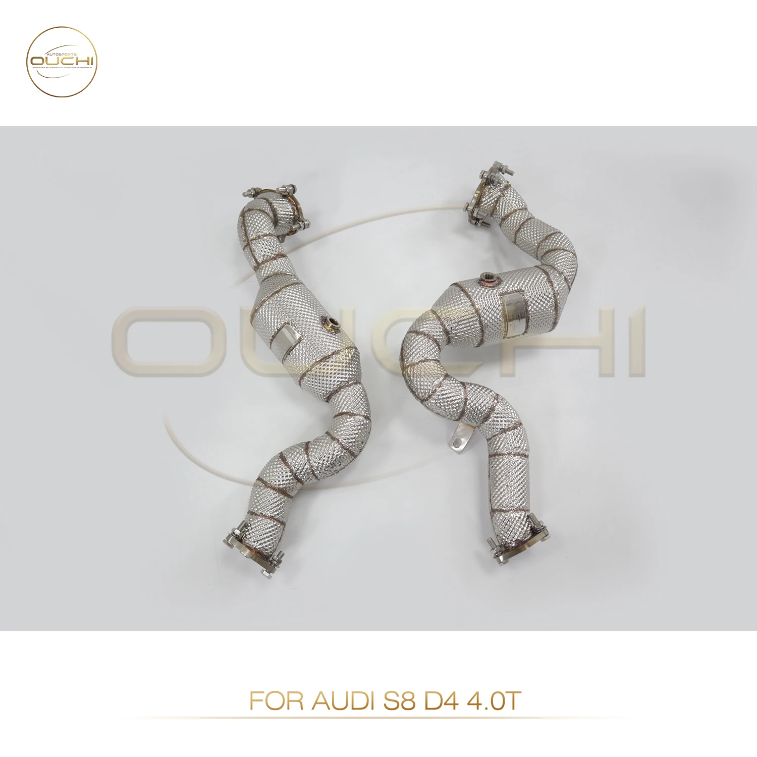 Tubo de escape sem gato OUCHI para Audi S8 D4 2013-2017 V8 4.0T sem sistema de exaustão de peças de desempenho automotivo catalítico