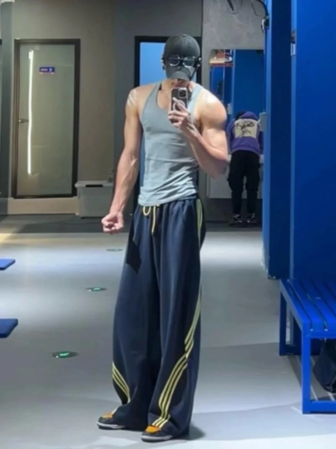 

Trendy Fitn Sports Pants Men's American Hard Man Sle Drape Casual Fce Lined Straight Leg Sweatpants