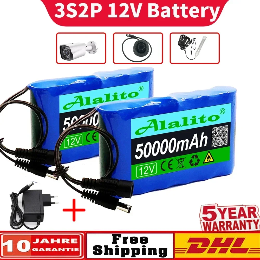 

Original NEW Portable Super 12V 50000mah Battery Rechargeable Lithium Ion Battery Pack Capacity DC 12.6v 50Ah CCTV Cam Monitor