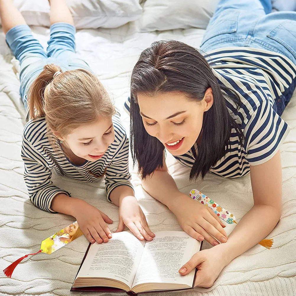 10 個タッセルブックマークアクリルブックマーク装飾ページマーカー Diy タグ学校オフィスホームライブラリ使用ストリングブックマークセット