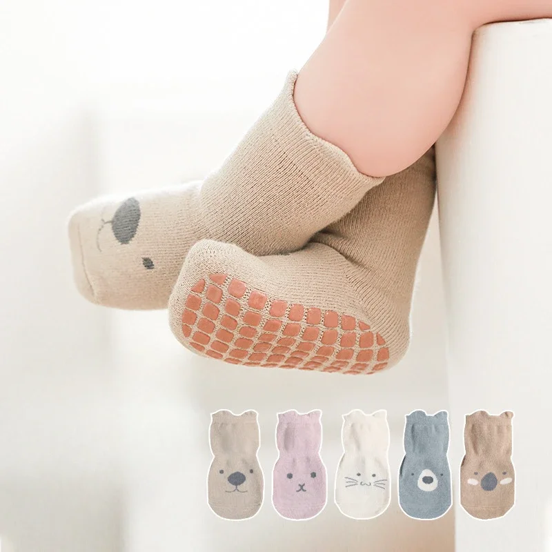 1pcs Baby Floor Socks Indoor Non Slip Walking Socks Autumn and Winter Combed Cotton Breathable Non Slip Bottom Children's Socks