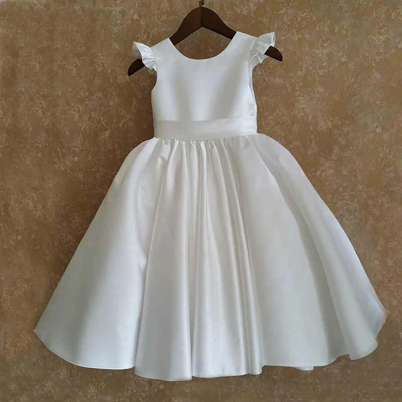 White girl's birthday simple dress vestido infantil çocuk elbise kids birthday dresses for girls