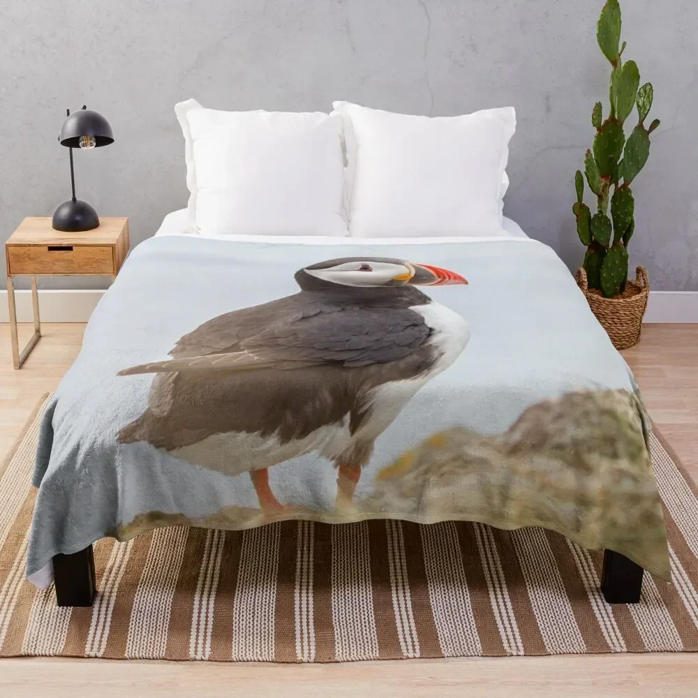 Atlantic Puffin #1 Throw Blanket Winter beds Giant Sofa Blankets