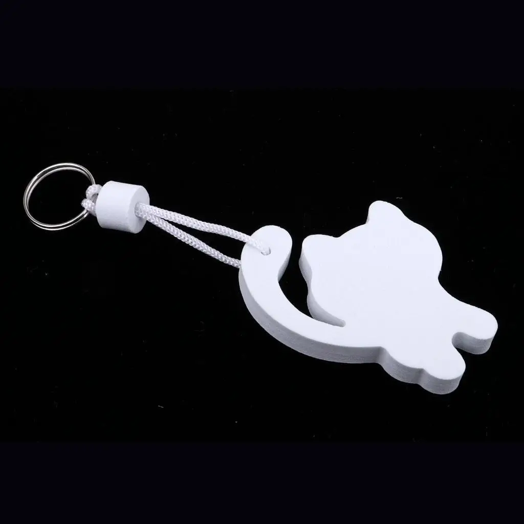 Yacht Sailing Boating Floating Key Ring Keyring Key Chain Cat White