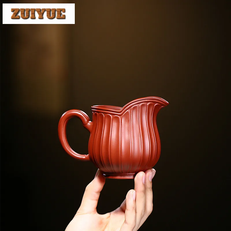 280ml Antique Yixing Purple Clay Tea Pitcher Master Handmade Justice Cup Raw Ore Dahongpao Mud Divide Tea Chinese Zisha Tea Set