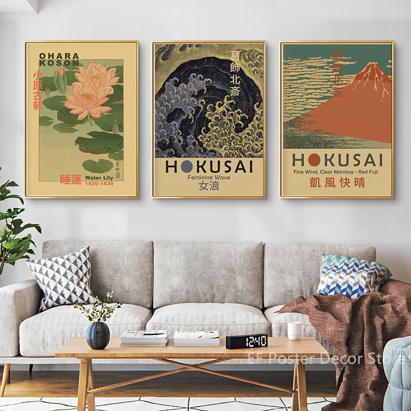 Vintage Hokusai Ohara Koson Japanese Art Poster Retro Exhibition Print Home Room Bar Cafe Club Decor Aesthetic Art Wall Painting