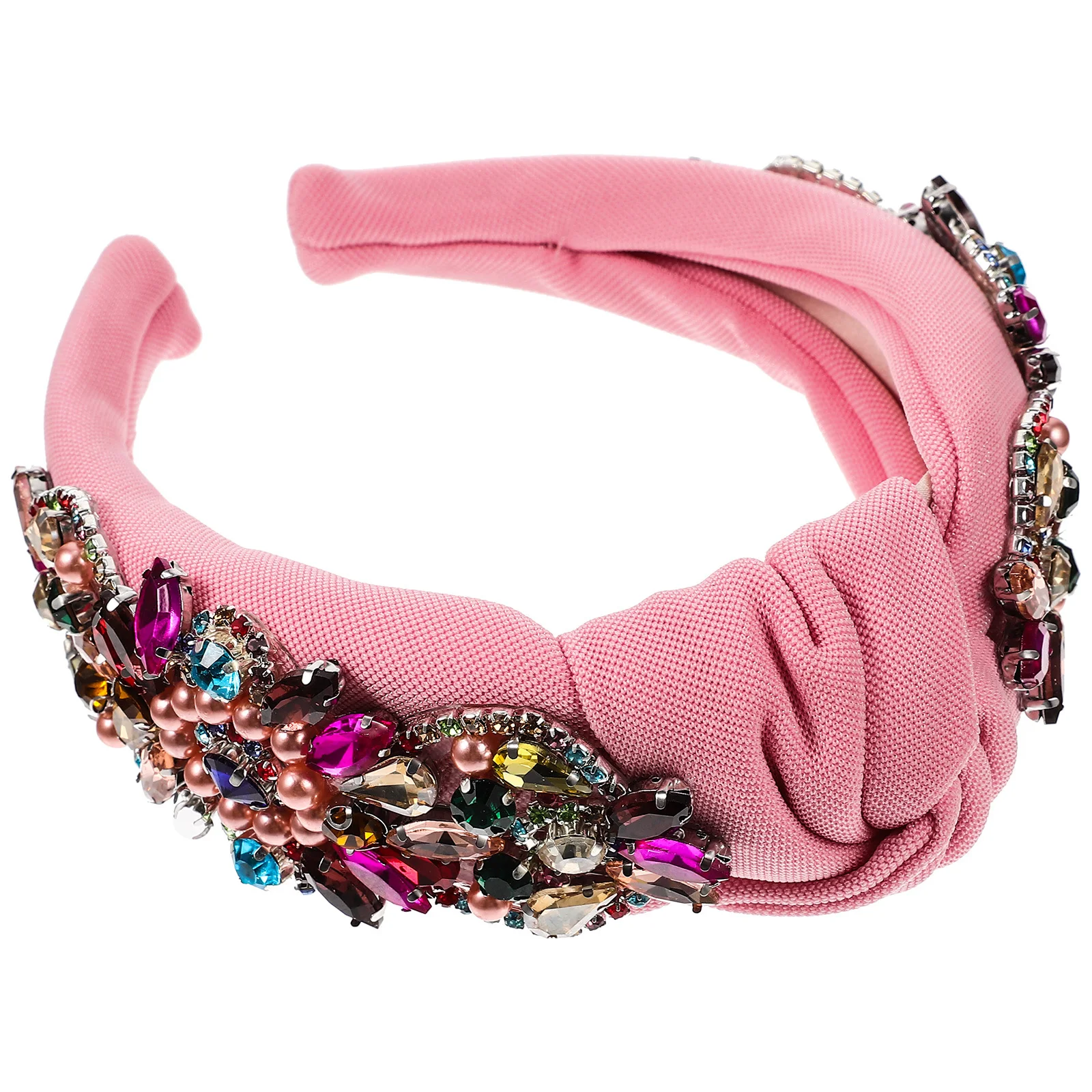 

Knotted Wide Headband Rhinestone Hair Accessory Women Elegant Headband Party Hairband Decorative Hair Hoop for Ladies