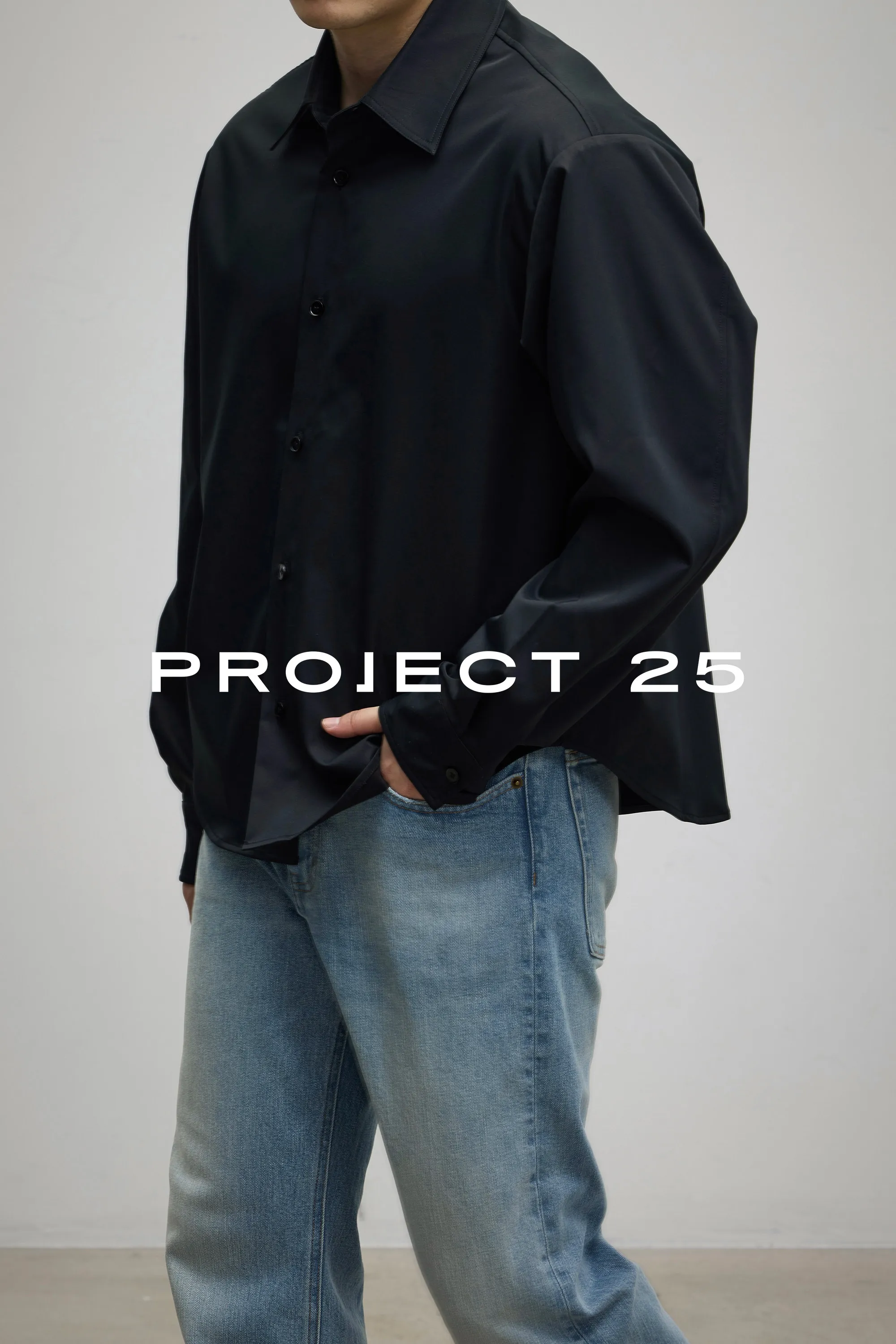 PROJECT 25 Men’s Japanese Solotex® Water-Resistant & Anti-Wrinkle Shirt – Micro-Oversized Cropped Fit, Easy-Care Casual Commuter