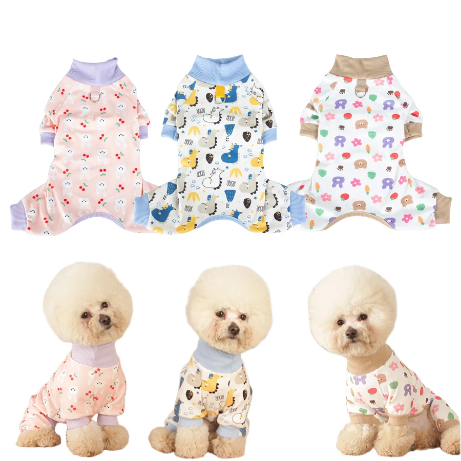 

Soft Stretchy Dog Pajamas Cozy Pet Clothes Breathable Jumpsuit for Small Dogs All Season Comfy Outfit Easy On Pullover Design