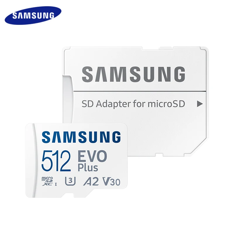 Tarjeta micro SD Samsung EVO Plus, 64GB, 128GB, 256GB, 512GB, 1TB, tarjeta TF con adaptador SD, acelera hasta 160 MB/s U3 A2 V30 para teléfono