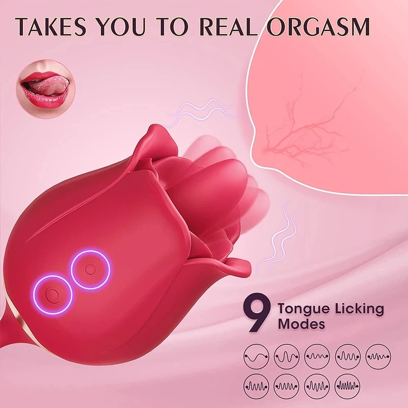 Vibrator for Women Nipple Massager Clitoral Vacuum Stimulator Vibrating Dildo Rose-Sucking Masturbator Adult Products Sex Toy