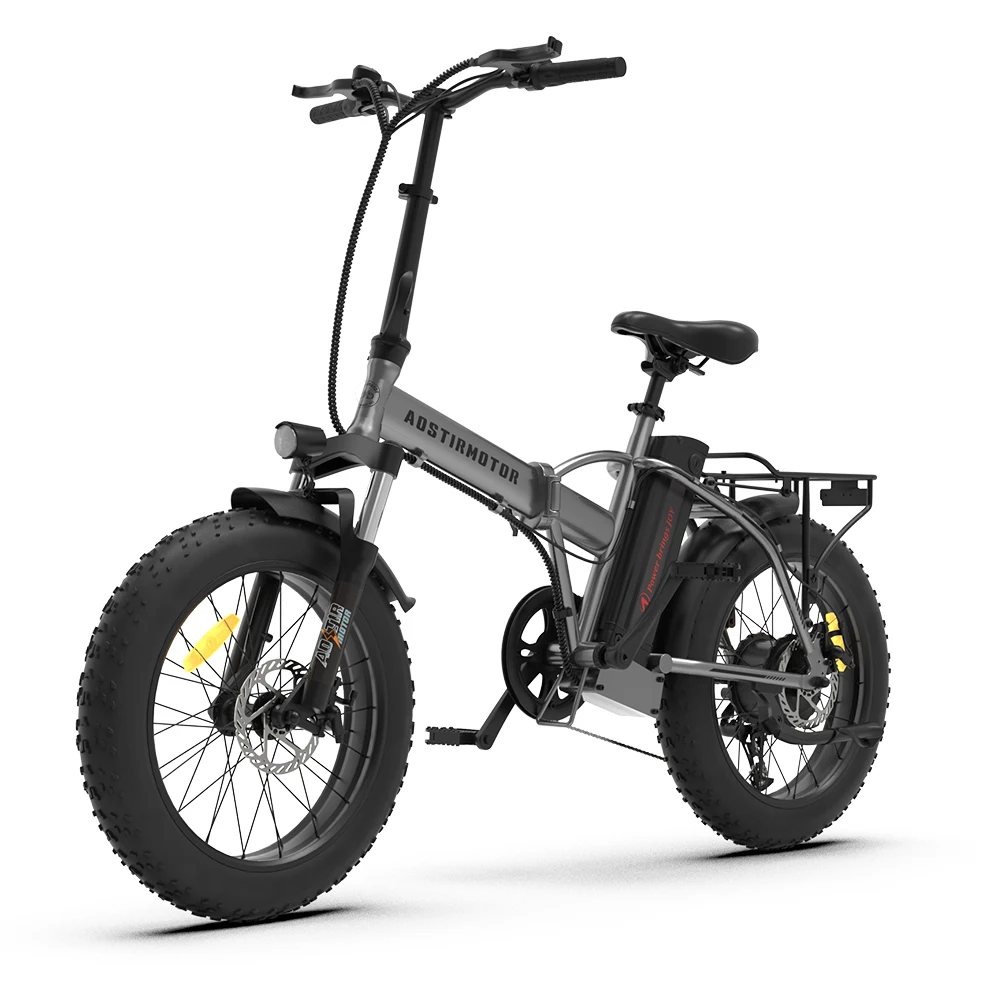 

AOSTIRMOTOR Folding Electric Bike Ebike Bicycle 750W Motor 20" Fat Tire With 48V/12.5Ah Li-Battery Beach Snow Bicycle A30